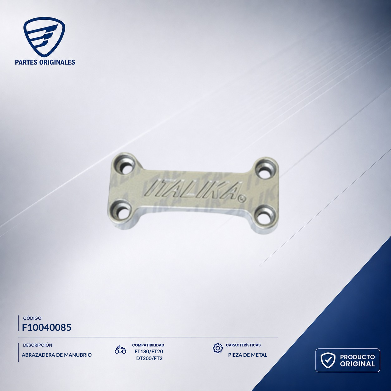 F10040085 IABR006 ABRAZADERA DE MANUBRIO  FT180/FT20 /DT200/FT2