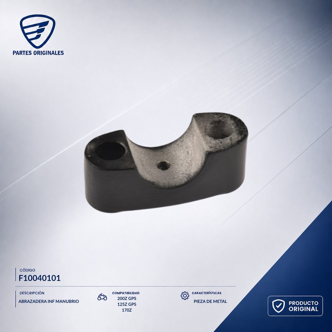 F10040101 IABR007 ABRAZADERA INF MANUBRIO 150SZ, 150Z, 170Z, 200Z
