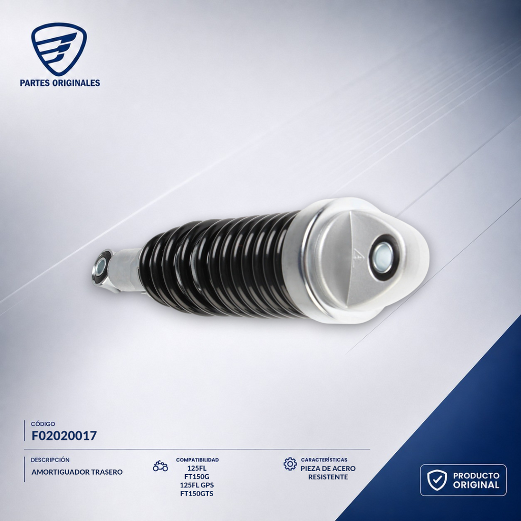 F02020017 IAMO004 AMORTIGUADOR TRASERO DT150 SPORT, FT150, FT150_G, FT150G NEGRA, FT150GTS, 125FL, 125FLPL, 125FL GPS, FT150GTSII, FT200