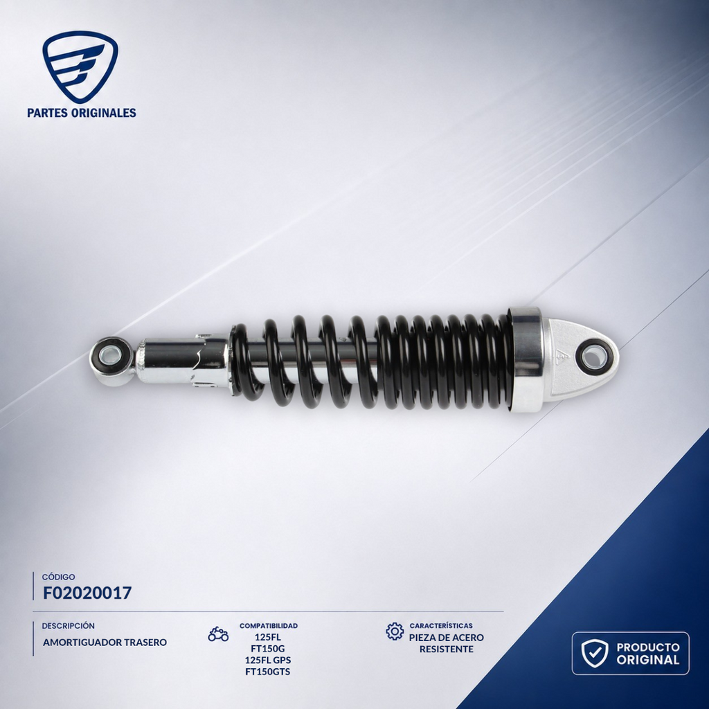 F02020017 IAMO004 AMORTIGUADOR TRASERO DT150 SPORT, FT150, FT150_G, FT150G NEGRA, FT150GTS, 125FL, 125FLPL, 125FL GPS, FT150GTSII, FT200
