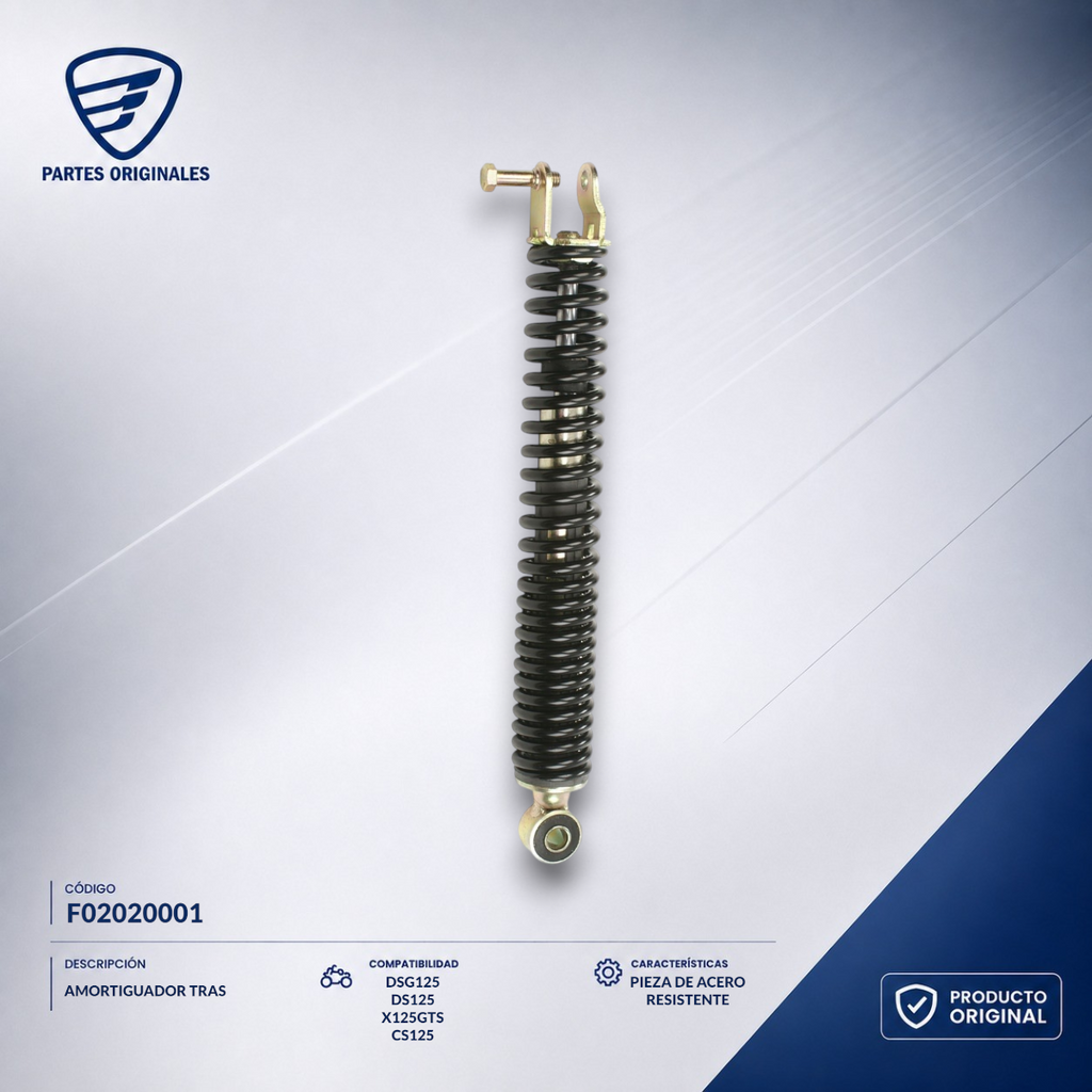 F02020001 IAMO008 AMORTIGUADOR TRAS CS125, CS125 LED, DSG125, VGO125, XS125, DS125, X125G