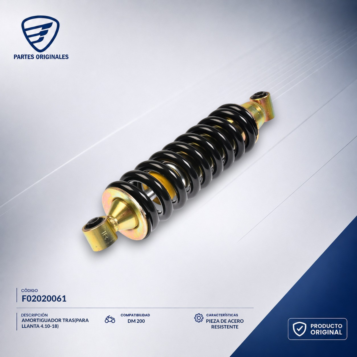 F02020061 IAMO015 AMORTIGUADOR TRAS(PARA LLANTA 4.10-18) ZDM200