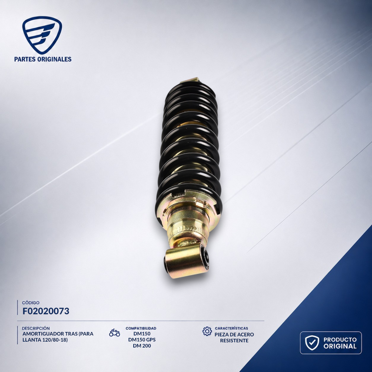 F02020073 IAMO020 AMORTIGUADOR TRAS(PARA LLANTA 120/80-18) ZDM200