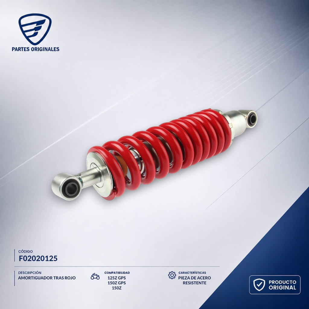 F02020125 IAMO049 AMORTIGUADOR TRAS ROJO 200Z, 150Z