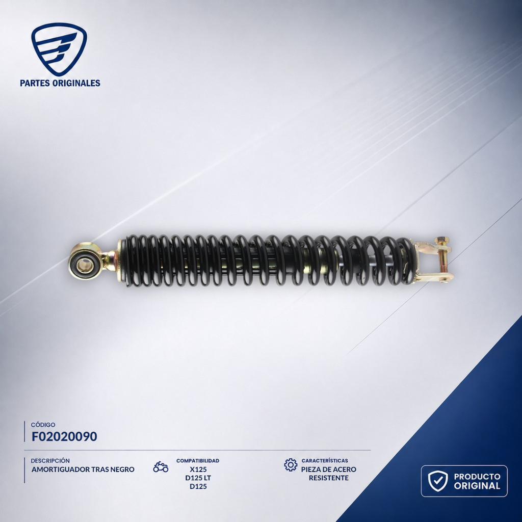 F02020090 IAMO051 AMORTIGUADOR TRAS NEGRO D125, D125 LT