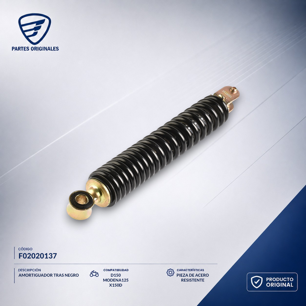 F02020137 IAMO056 AMORTIGUADOR TRAS NEGRO D150, X150D