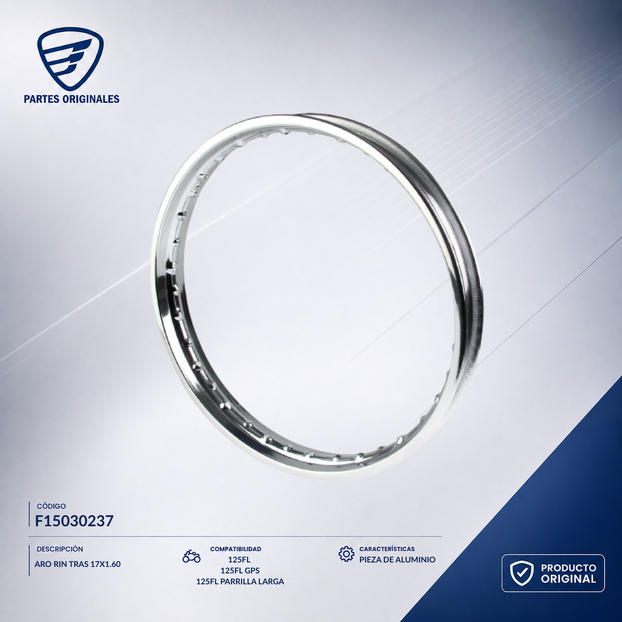 F15030237 IARO026 ARO RIN TRAS 17X1.60 125FL, 125FLPL, 125FL GPS