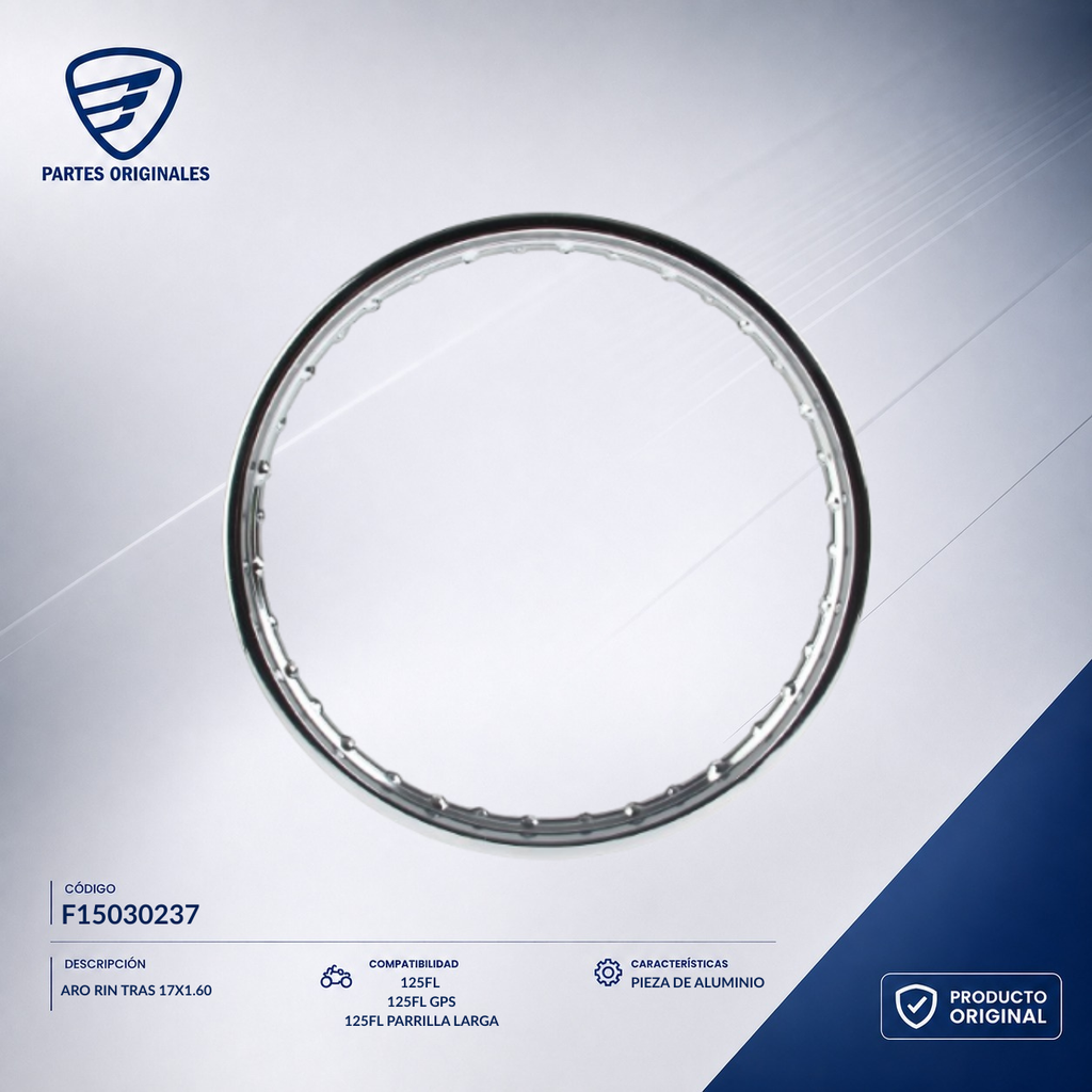 F15030237 IARO026 ARO RIN TRAS 17X1.60 125FL, 125FLPL, 125FL GPS