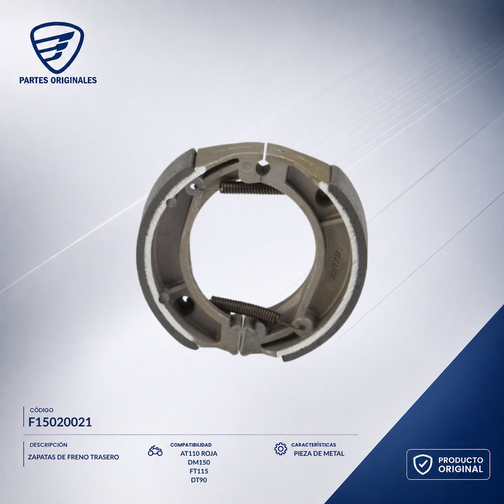 F15020021 IBAL018 ZAPATAS DE FRENO TRASERO DT110 DELIVERY, DT90, ST70, ST90, AT110LT, AT110RTLEDAB, AT125, DM150