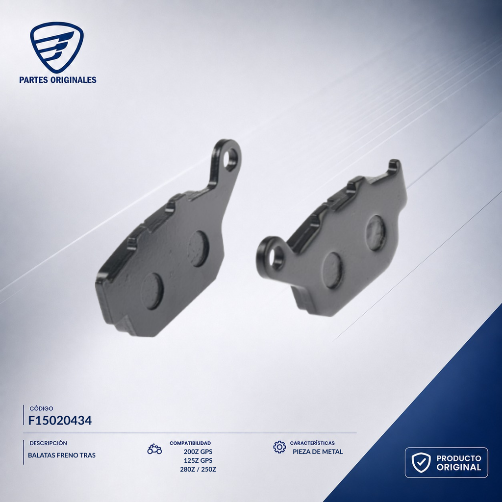 F15020434 IBAL025 BALATAS FRENO TRAS 170Z, 200Z, 250SZ, 250Z, 250Z NEGRA, BLACKBIRD, RT200, RT200GP, V200, VX250, VX250 EFI, 250SZ