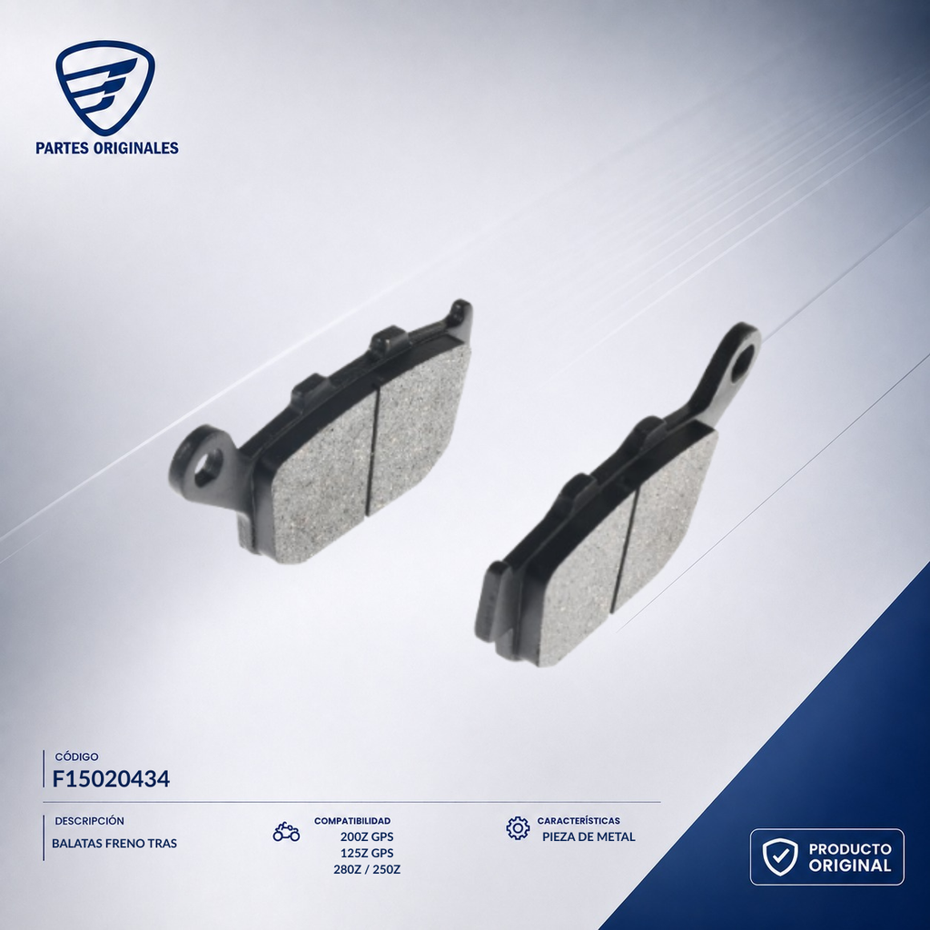 F15020434 IBAL025 BALATAS FRENO TRAS 170Z, 200Z, 250SZ, 250Z, 250Z NEGRA, BLACKBIRD, RT200, RT200GP, V200, VX250, VX250 EFI, 250SZ