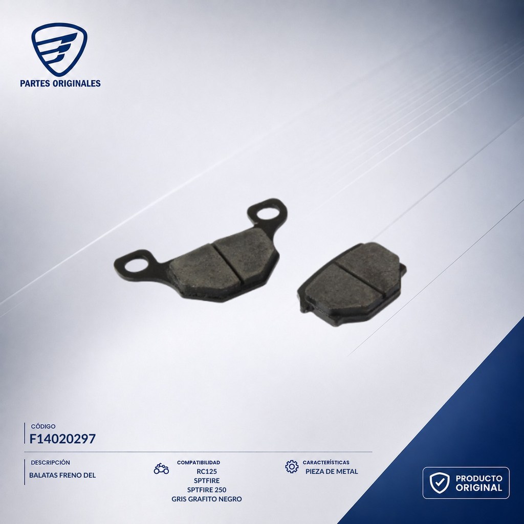 F14020297 IBAL037 BALATAS FRENO DEL RC150 YOROBO