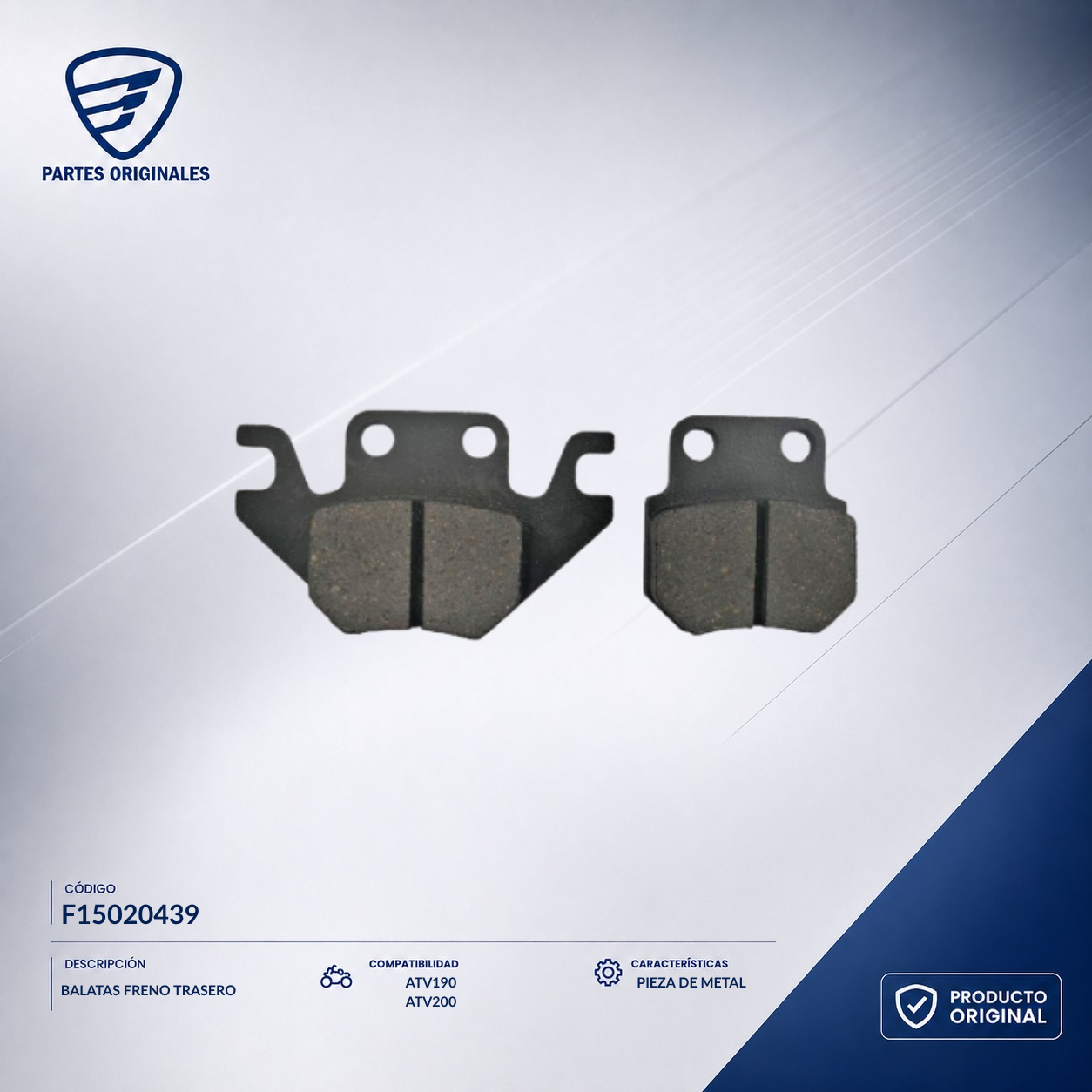 F15020439 IBAL045 BALATAS FRENO TRASERO ATV190