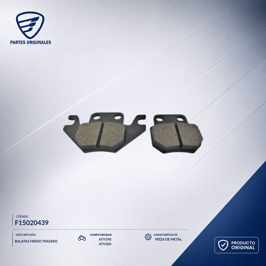 F15020439 IBAL045 BALATAS FRENO TRASERO ATV190