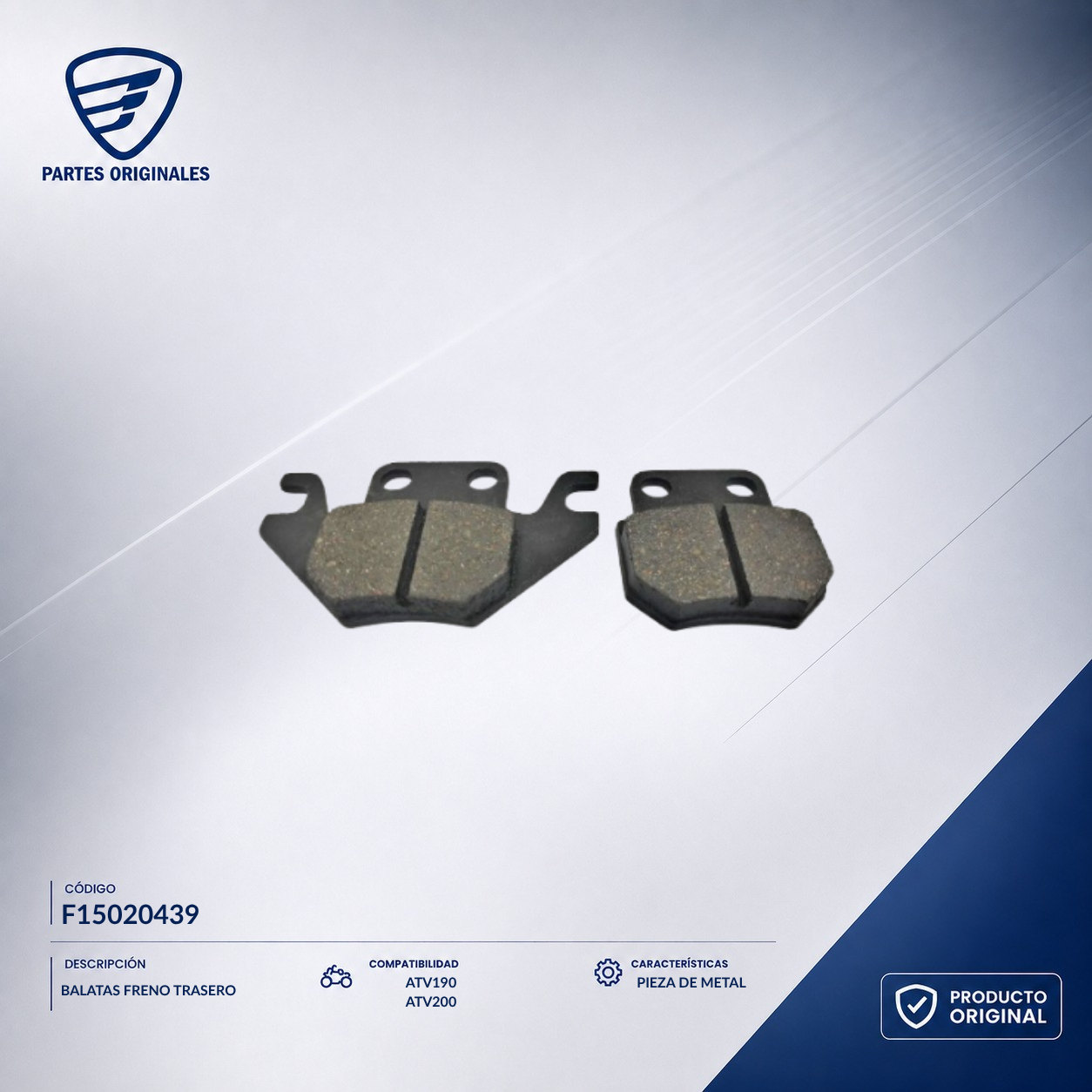 F15020439 IBAL045 BALATAS FRENO TRASERO ATV190