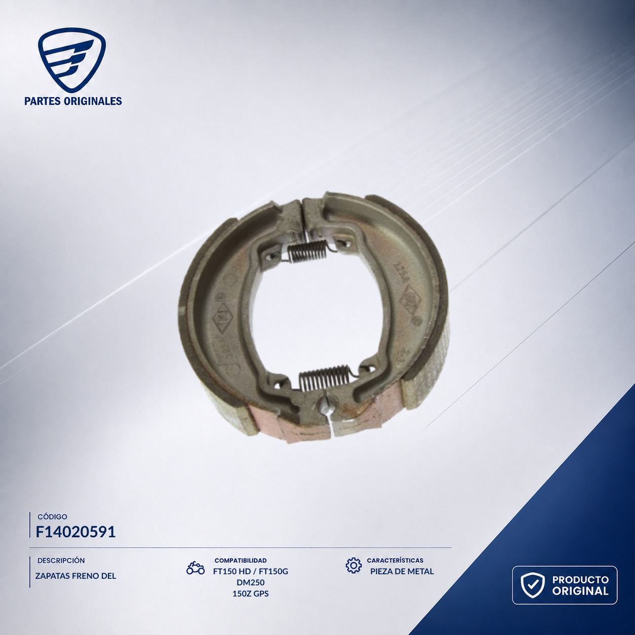 F14020591 IBAL060 ZAPATAS FRENO DEL 125Z, 150SZ, 150Z, 250Z, DM150 SPORT, ZDM200, DM200 SPORT, FT150G, FT150 HD, RC150 GT, DM250