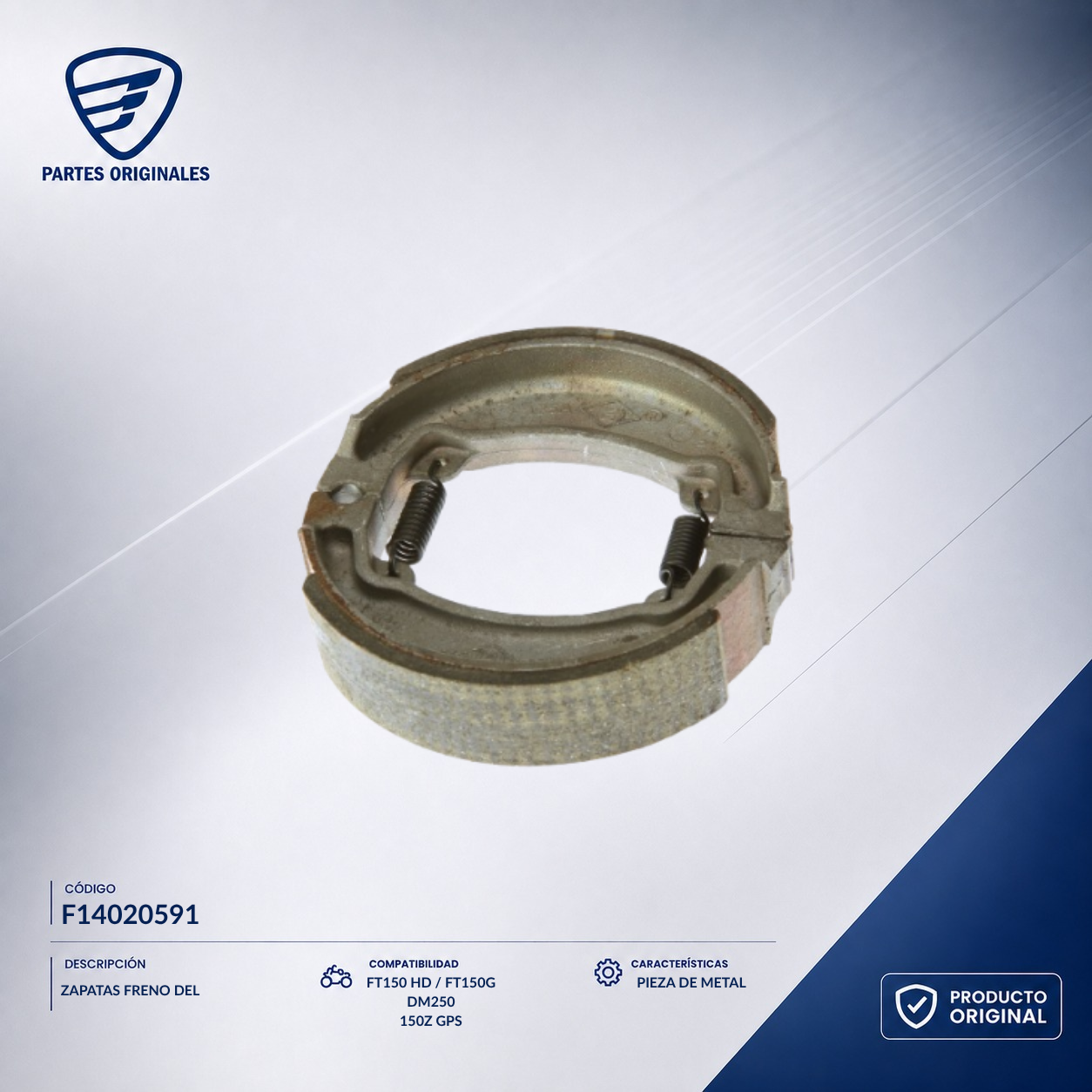 F14020591 IBAL060 ZAPATAS FRENO DEL 125Z, 150SZ, 150Z, 250Z, DM150 SPORT, ZDM200, DM200 SPORT, FT150G, FT150 HD, RC150 GT, DM250