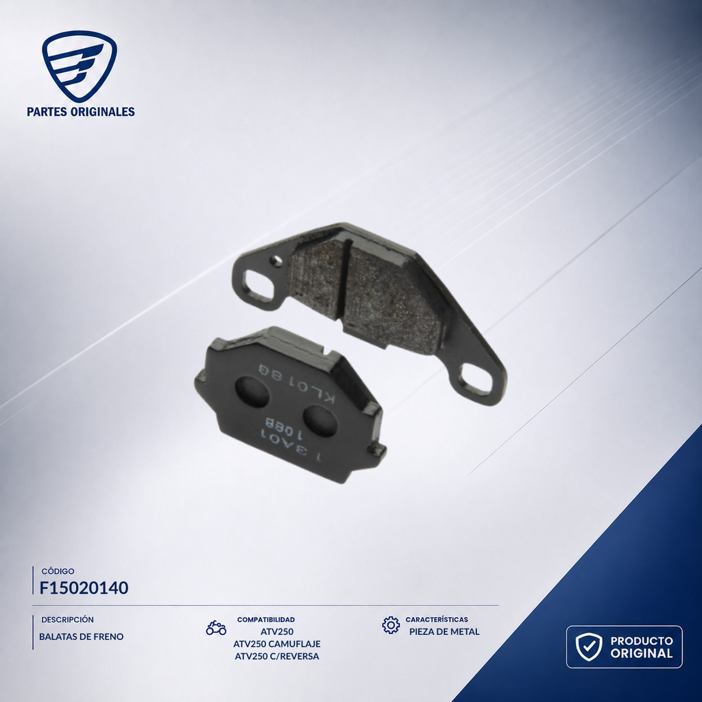 F15020140 IBAL069 BALATAS DE FRENO ATV250 CON REVERSA, ATV250LSNEGRA