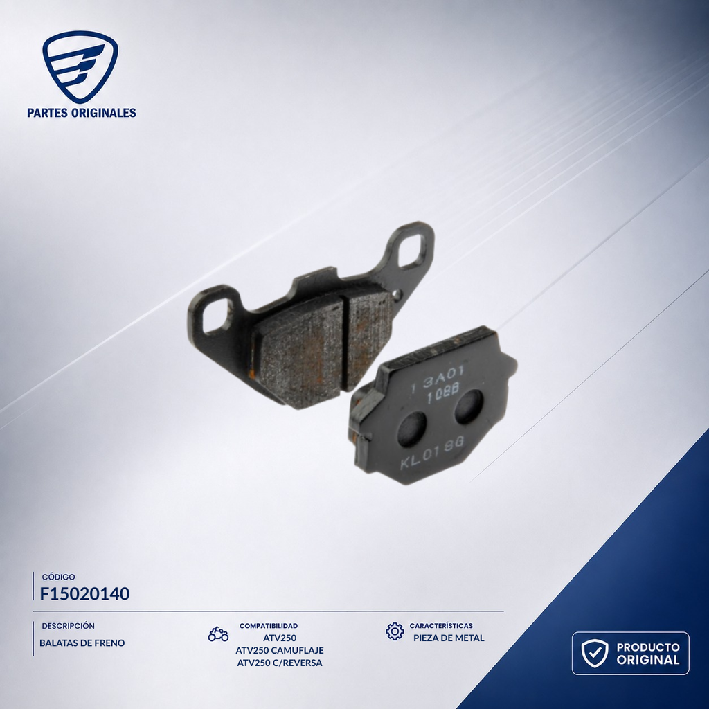 F15020140 IBAL069 BALATAS DE FRENO ATV250 CON REVERSA, ATV250LSNEGRA