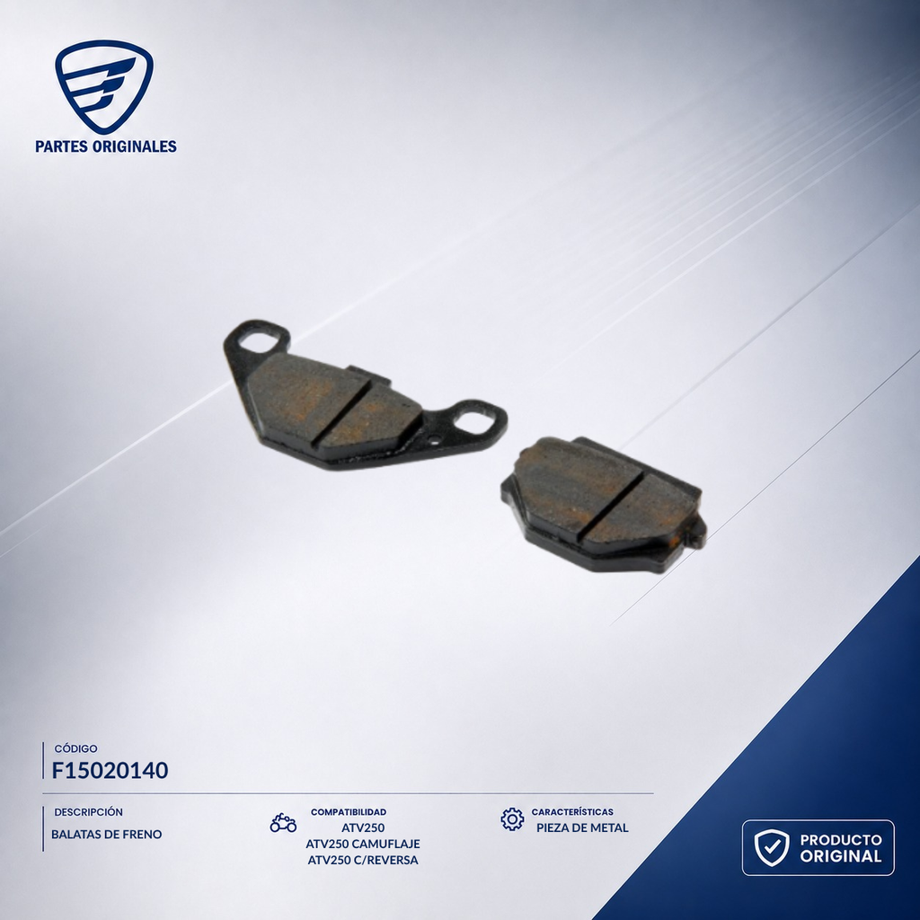 F15020140 IBAL069 BALATAS DE FRENO ATV250 CON REVERSA, ATV250LSNEGRA