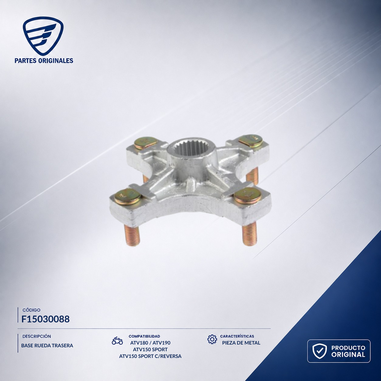 F15030088 IBAS049 BASE RUEDA TRASERA ATV150-II, ATV150-II CON REVERSA, ATV180, ATV200, ATV150 CON REVERSA