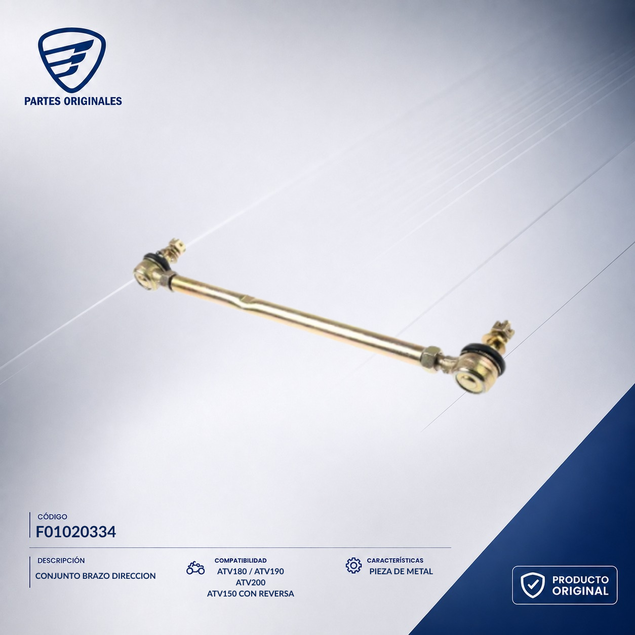 F01020334 IBRA015 CONJUNTO BRAZO DIRECCION ATV150-II, ATV150-II CON REVERSA, ATV180, ATV200, ATV150 CON REVERSA, ATV190