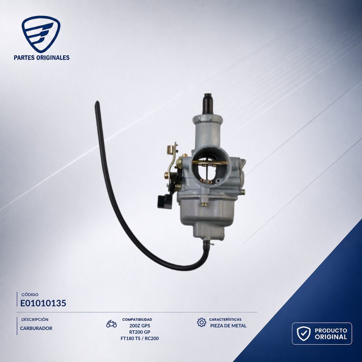 E01010135 ICAR002 CARBURADOR RC200 NEGRA, 200Z, FT200TS