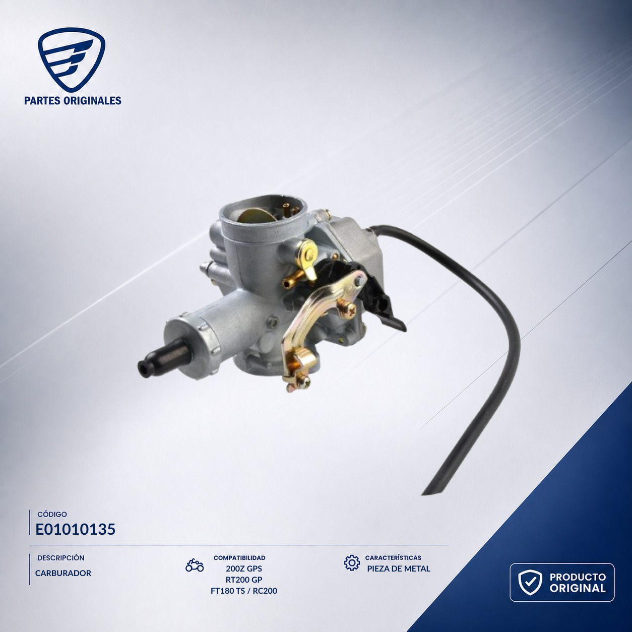 E01010135 ICAR002 CARBURADOR RC200 NEGRA, 200Z, FT200TS