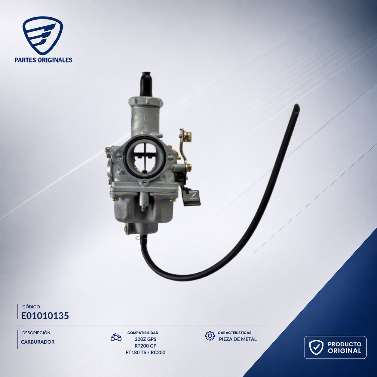 E01010135 ICAR002 CARBURADOR RC200 NEGRA, 200Z, FT200TS
