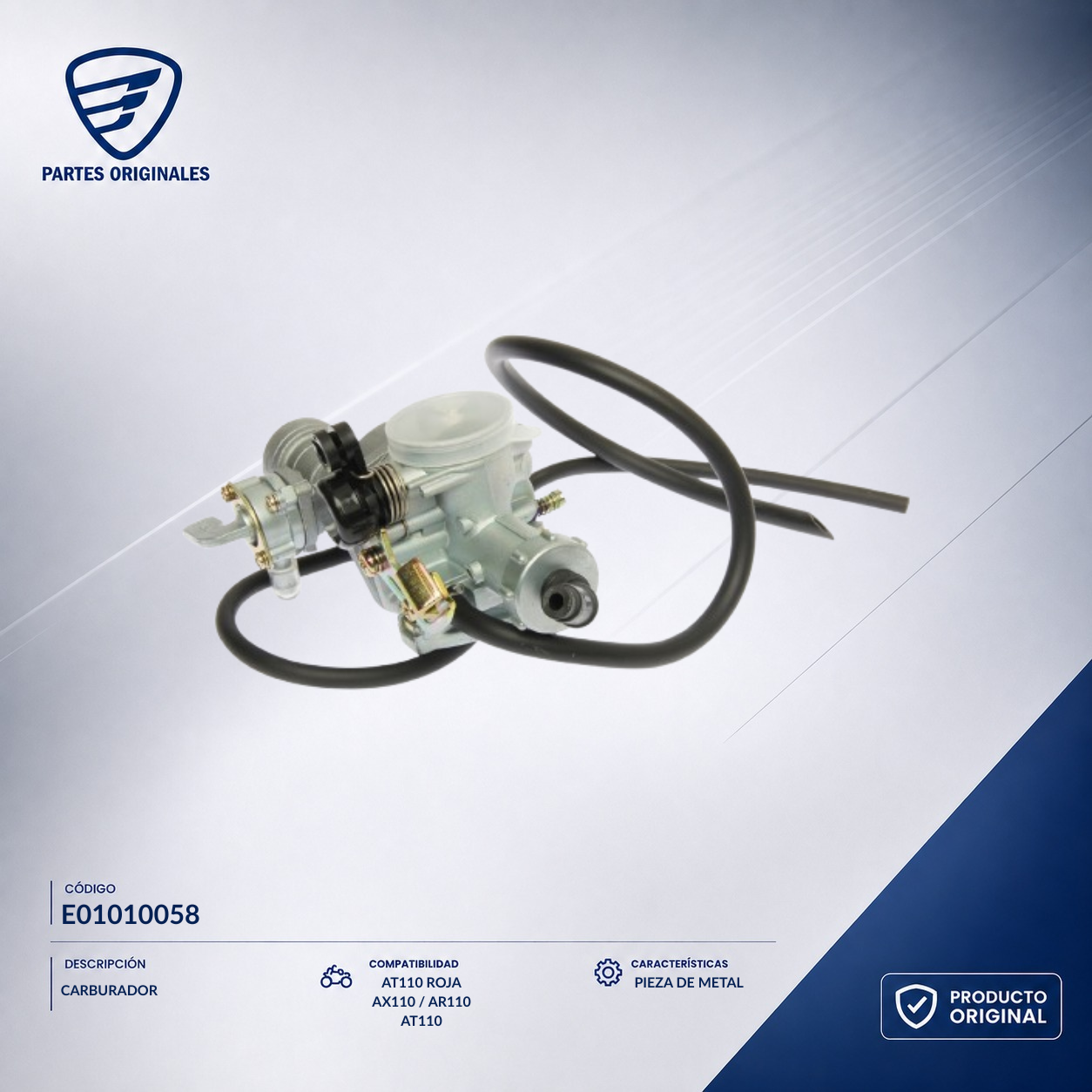 E01010058 ICAR004 CARBURADOR AT 110 RT, AT 110 RT LED, AT110RTLEDAB, AT110LT