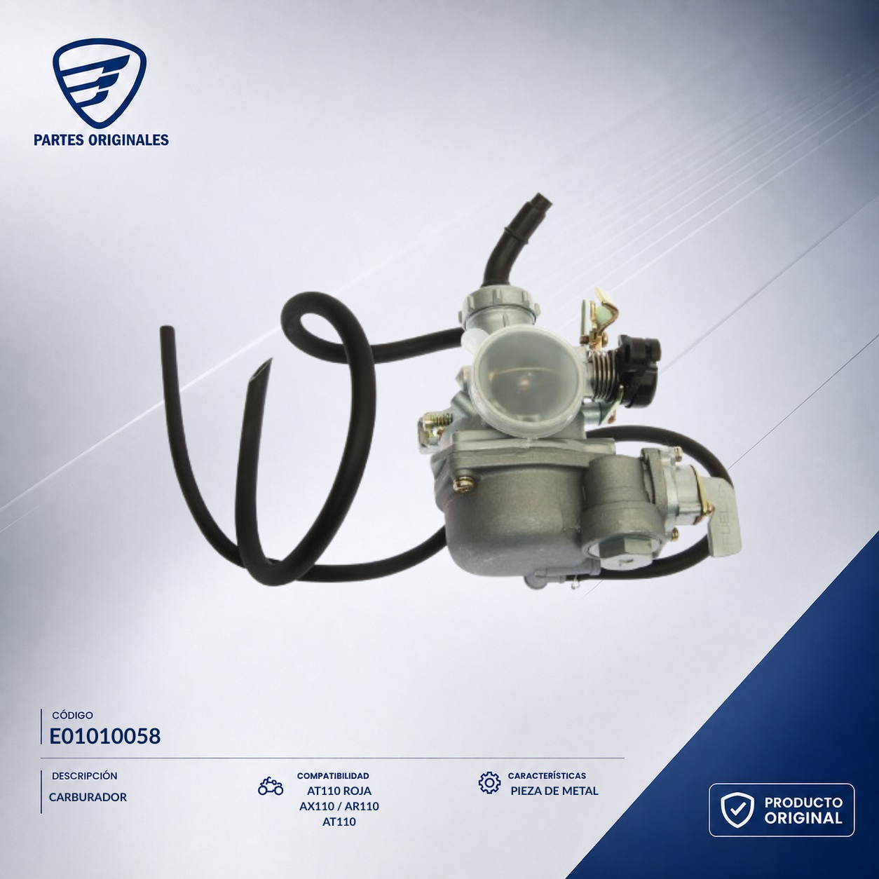 E01010058 ICAR004 CARBURADOR AT 110 RT, AT 110 RT LED, AT110RTLEDAB, AT110LT