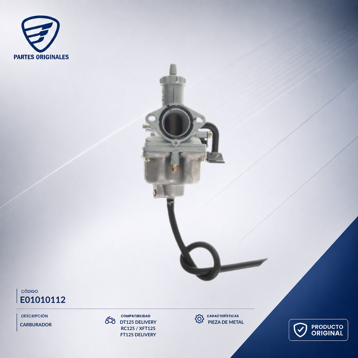 E01010112 ICAR006 CARBURADOR 125Z EURO III, FT125 CHAKARERA EURO III, DT125 DELIVERY, FT125TS