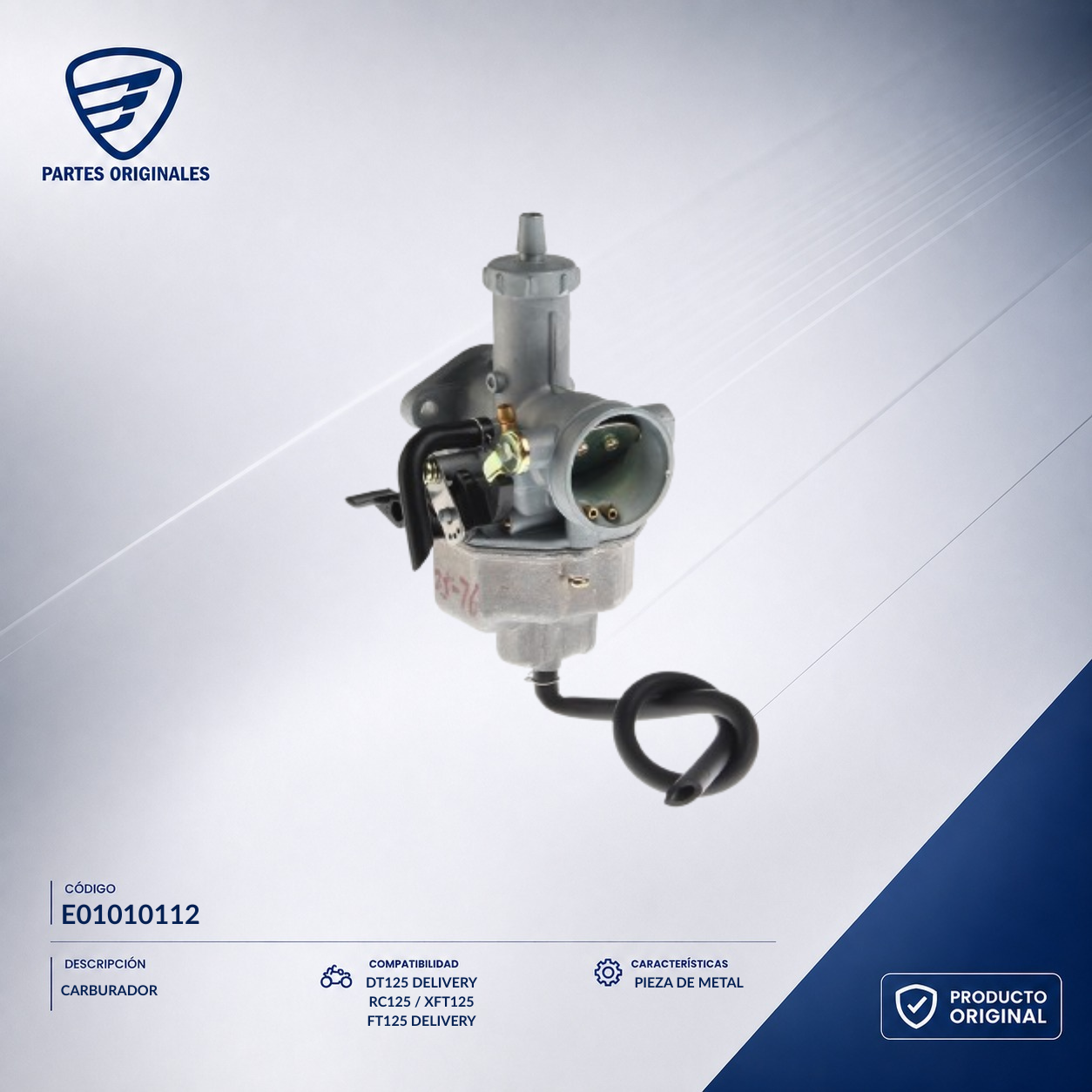 E01010112 ICAR006 CARBURADOR 125Z EURO III, FT125 CHAKARERA EURO III, DT125 DELIVERY, FT125TS