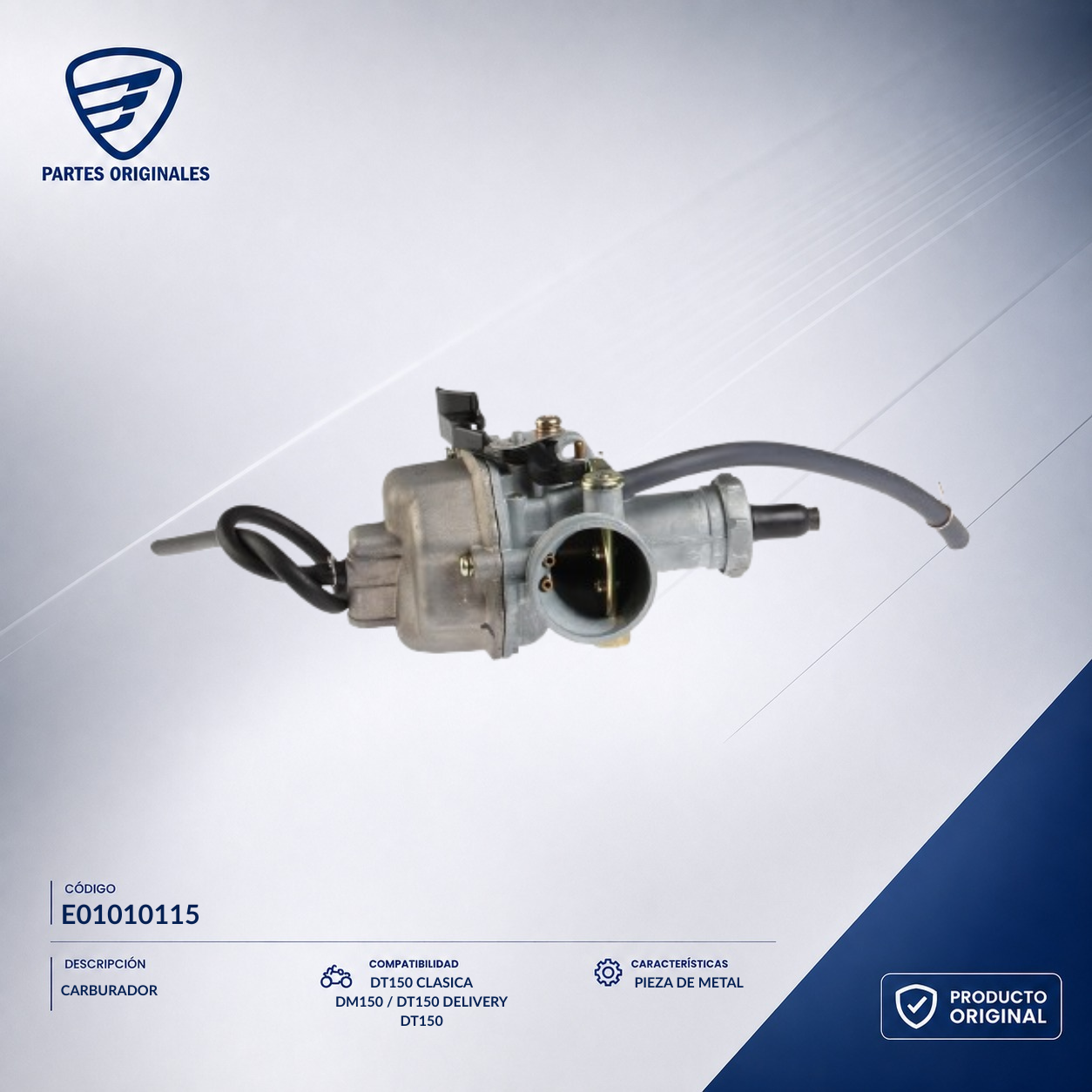 E01010115 ICAR039 CARBURADOR F150, DT150 BASIC, FT150 GRAFITO, DT150 DELIVERYH, DT150 CLASICA, DM150, FT150TS