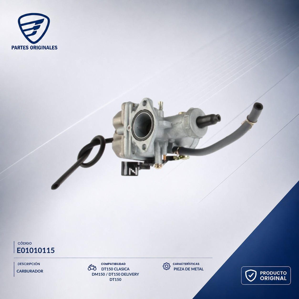 E01010115 ICAR039 CARBURADOR F150, DT150 BASIC, FT150 GRAFITO, DT150 DELIVERYH, DT150 CLASICA, DM150, FT150TS