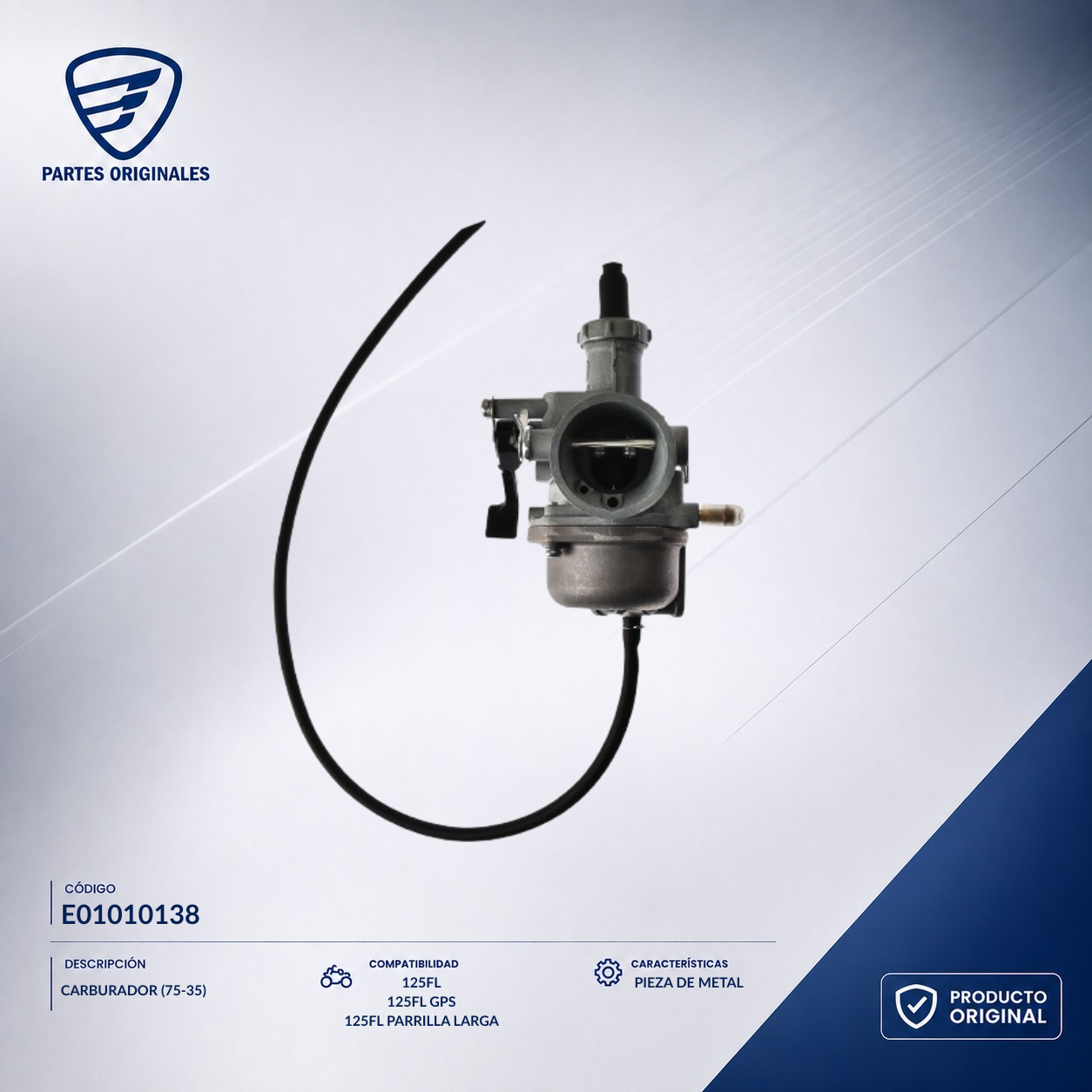E01010138 ICAR053 CARBURADOR (75-35) 125FL, 125FLPL, 125FL GPS
