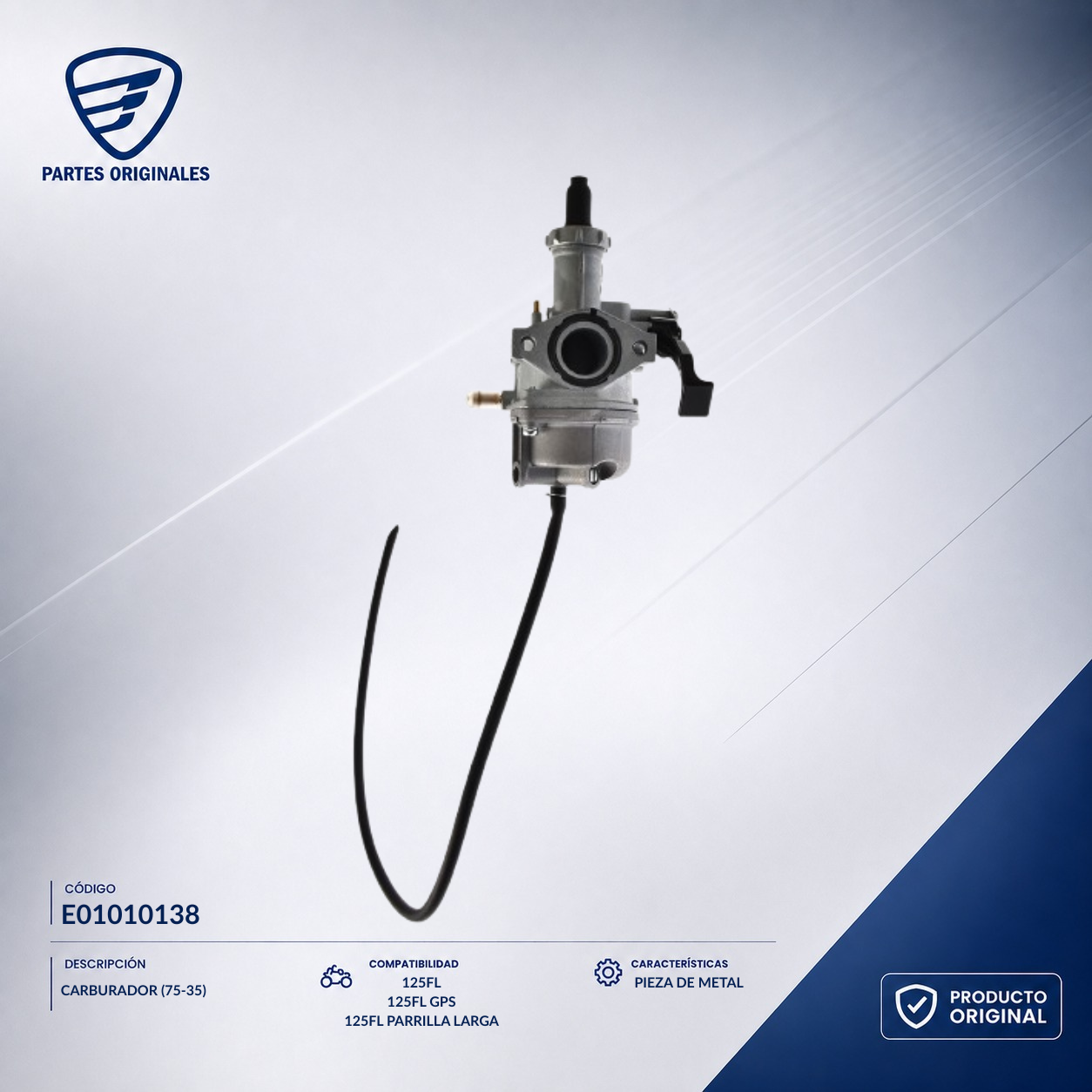 E01010138 ICAR053 CARBURADOR (75-35) 125FL, 125FLPL, 125FL GPS