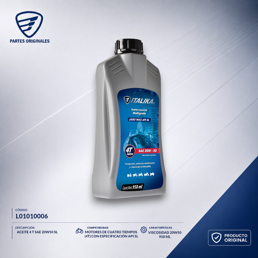 L01010006 MACE011 ACEITE 4 TIEMPOS SAE 20W50 SL TODOS